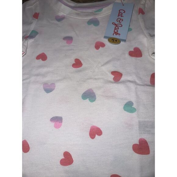 Toddler Girls' Tie-Dye Heart Short Sleeve T-Shirt - Cat & Jack Cream 2T, Ivory.T - Picture 2 of 4